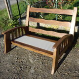 Brutalist elm bench