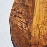 Plat brutaliste en bois d'olivier 1970