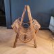 Vintage magazine rack in rattan and bamboo
