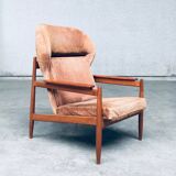 Set of Mid-Century Scandinavian Wingback Armchairs, Denmark, 1960s