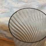 Vintage soliflore twisted glass grey vase
