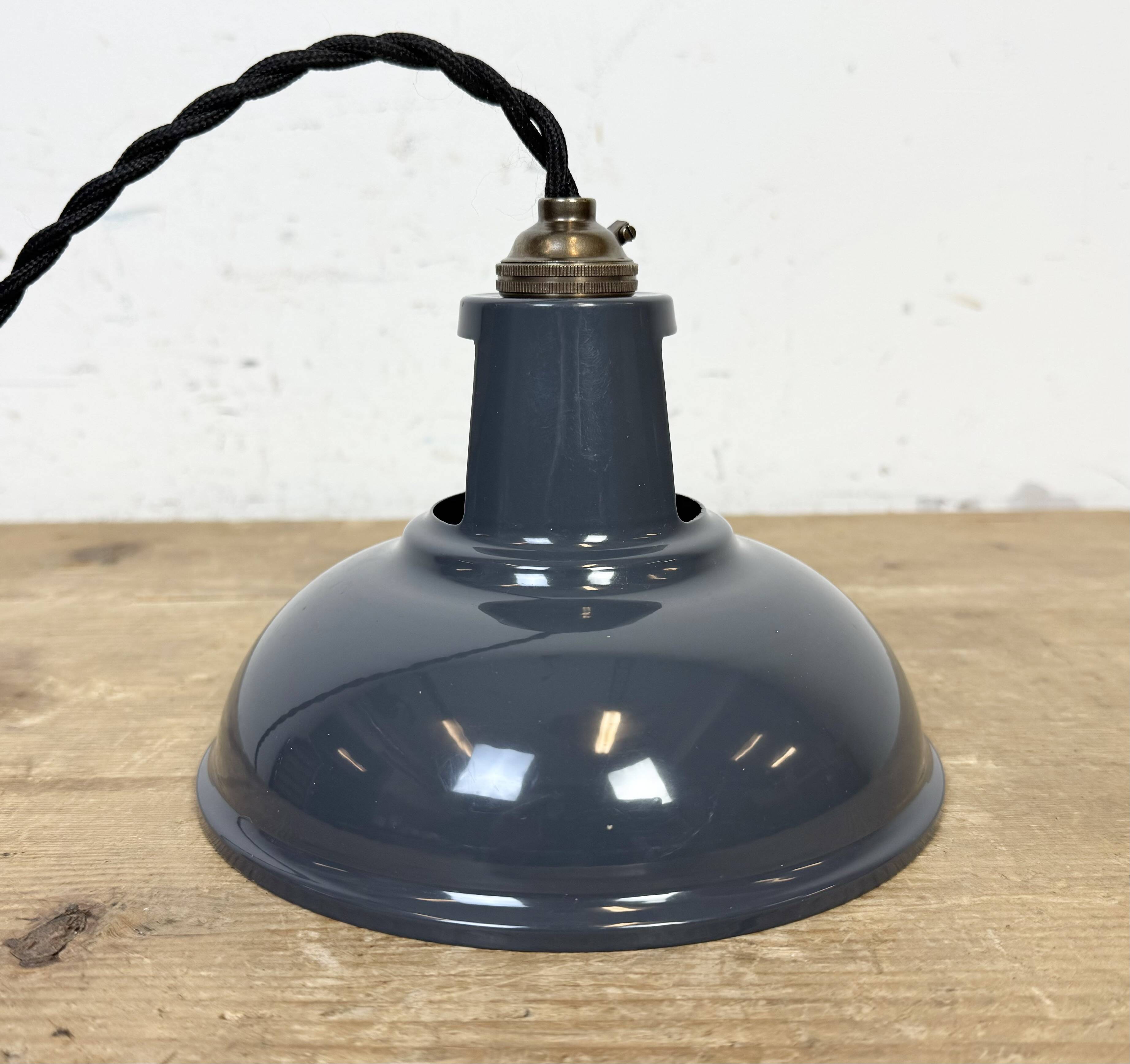 Vintage Industrial Grey Painted Ceiling Lamp, 2000s