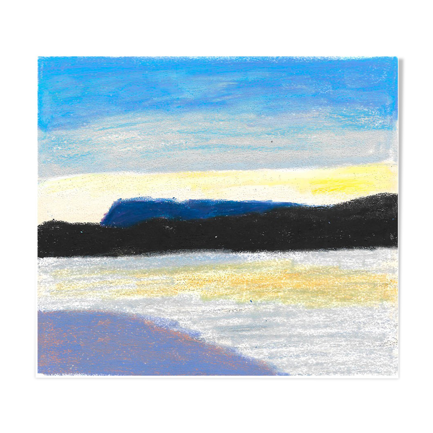 Sunset - a4 - pastel drawing - landscape - sunset