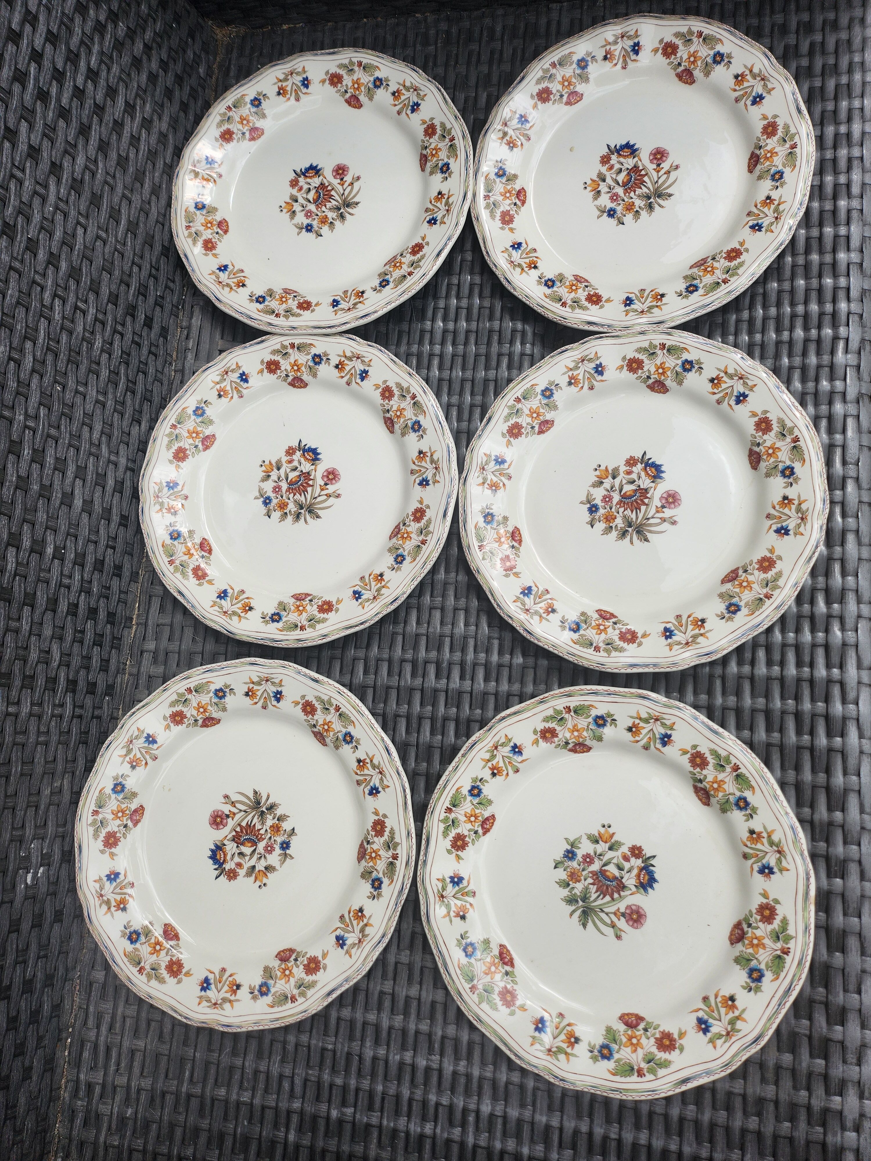 6 flat plates Gien