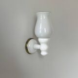 Vintage painted wood and opaline wall lamp, France, 1980