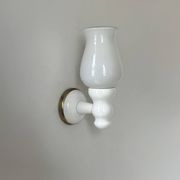 Vintage painted wood and opaline wall lamp, France, 1980