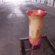LARGE BIOT BLOWN GLASS VASE, SABA FRERES