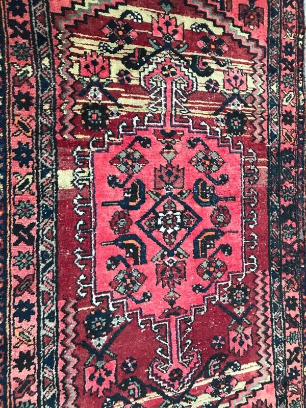 Carpet Persian hamadan's vintage hand 103 x 190 cm