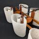 Scandinavian 6-light pendant light in teak and frosted perspex, 1960