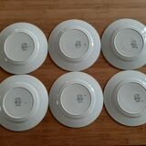 Lot de 6 assiettes plates anciennes Céranord  St Amand modèle LUGANO