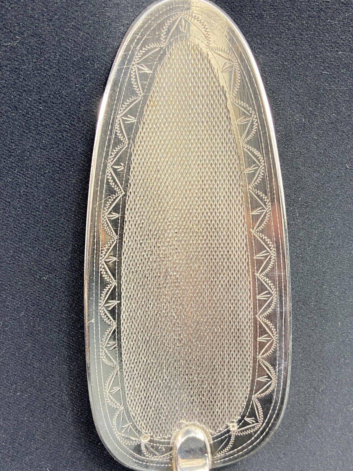 Serving shovel in guilloché silver metal 19th century Napoleon III