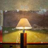 Table lamp in wood and steel Italy 70s