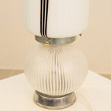 Opaline lamp double lighting 70's