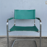 Green leather armchair