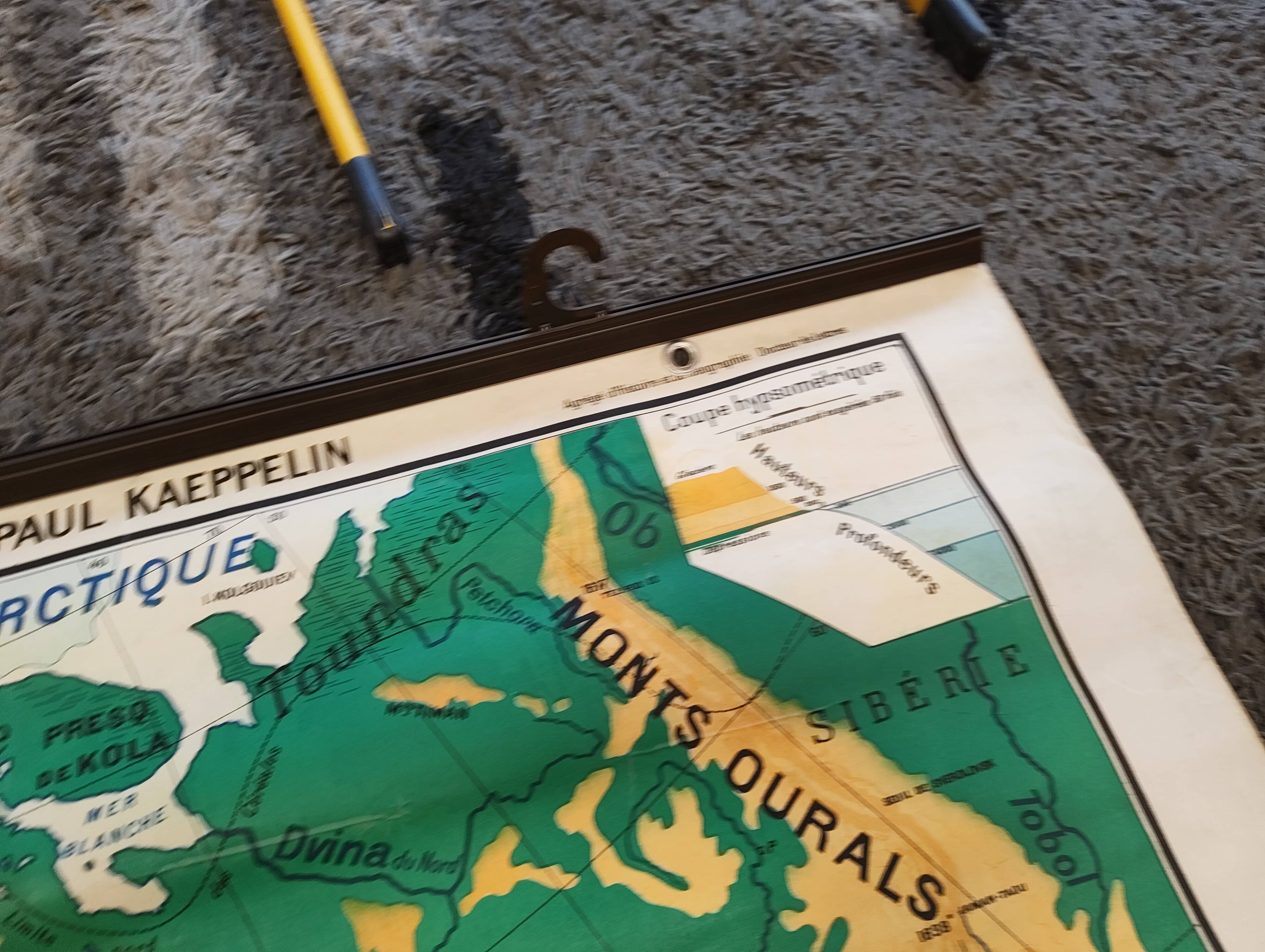 Old map Paul Kaeppelln Europe Physical