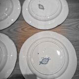 Lot of 4 flat plates Creil Montereau model Flora