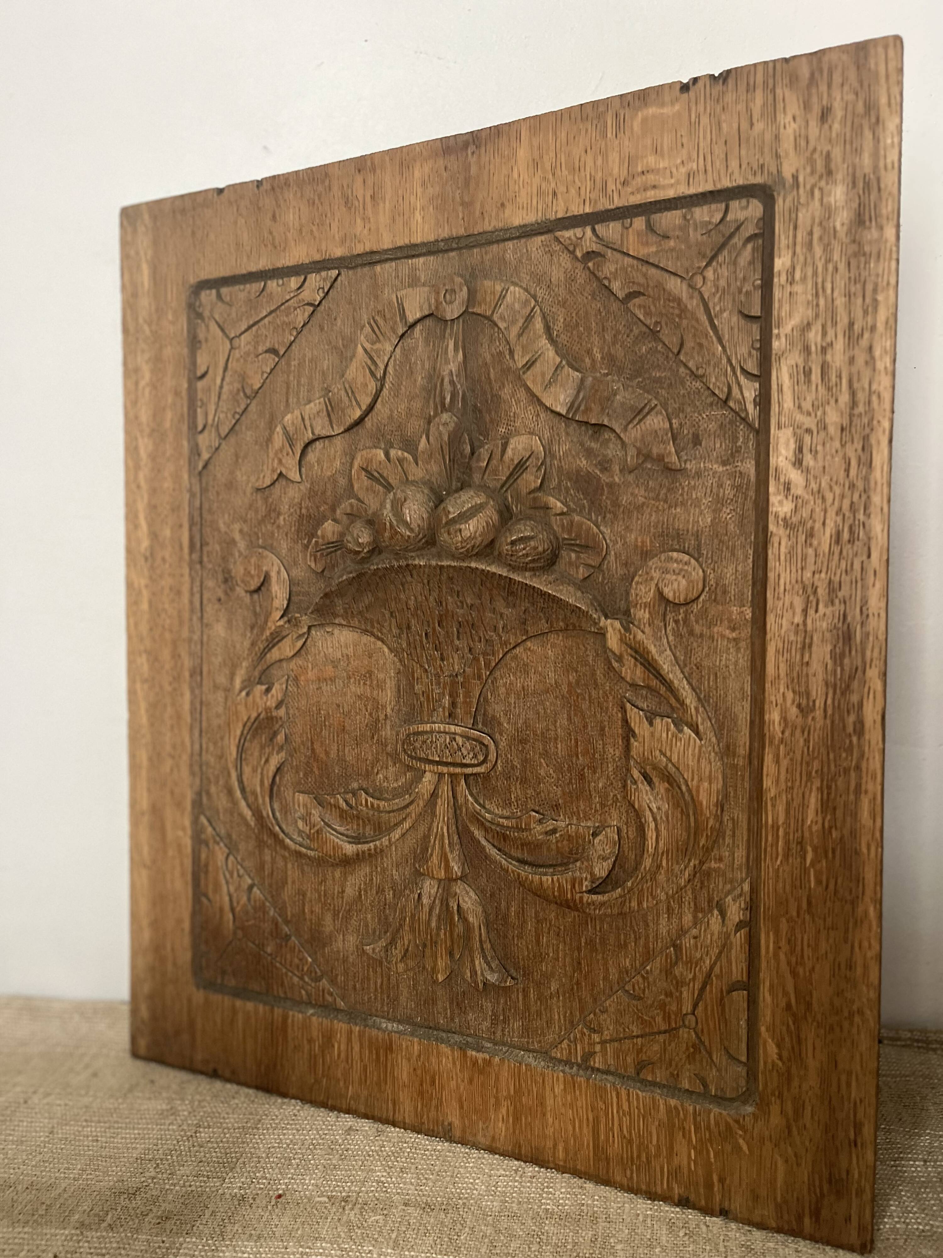 Carved wood panel, wall decoration