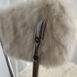 Rabbit fur chair with chrome legs