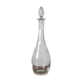 Antique crystal carafe engraved with a laurel leaf frieze