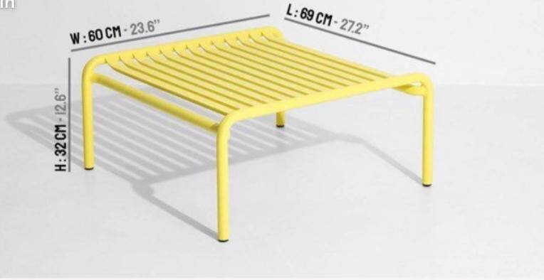 Week-end coffee table beige metal / small - 69 x 60 cm / aluminum - petite friture