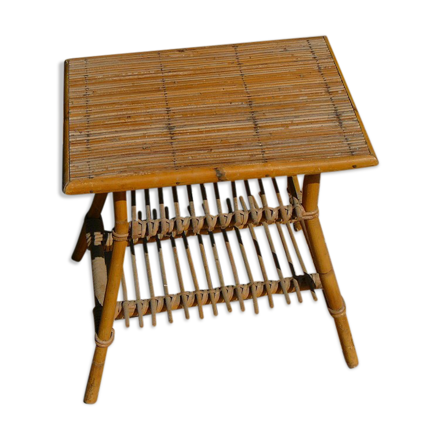 Rattan and wicker coffee table