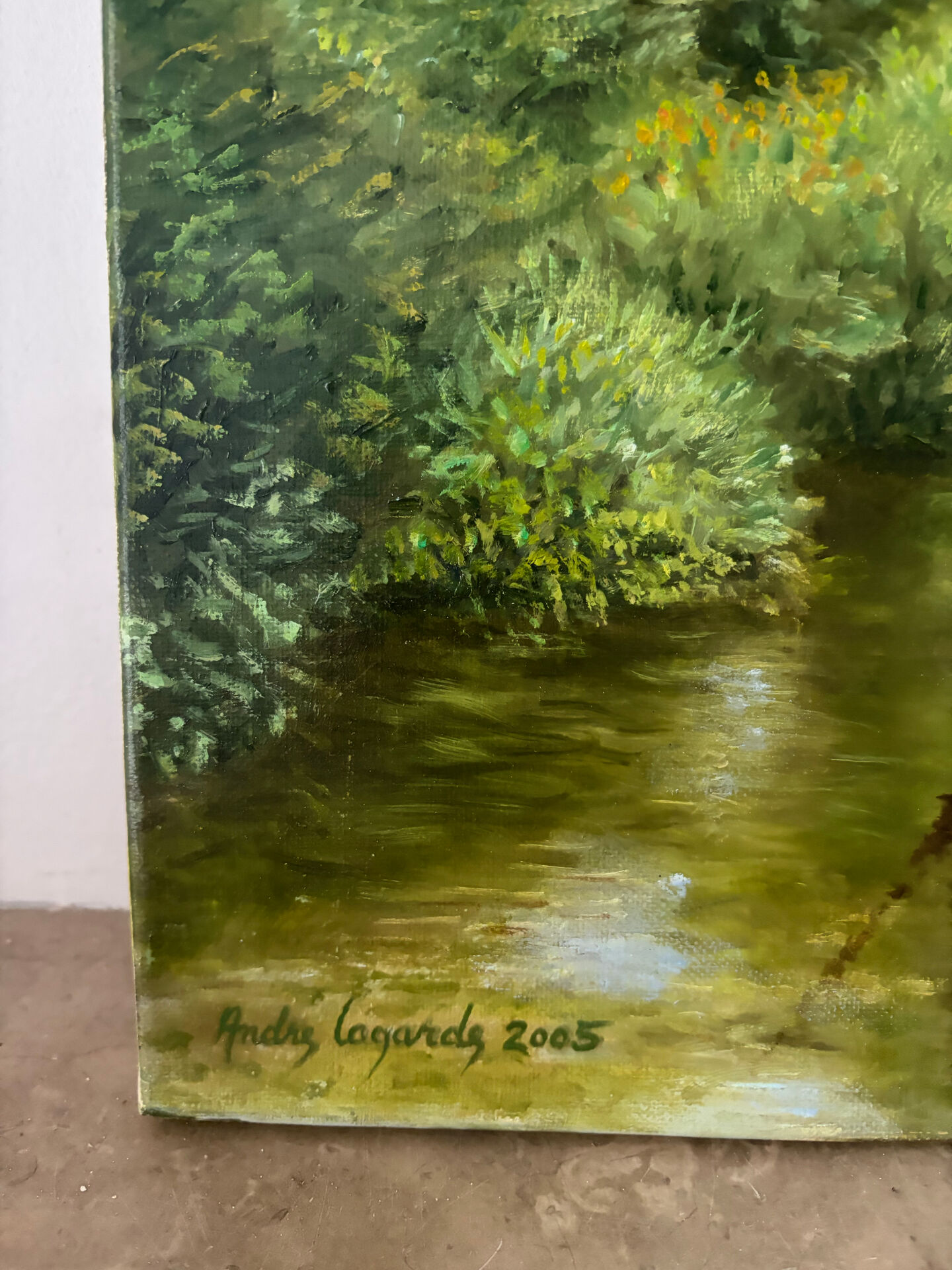 Summer landscape, oil on canvas signed André Lagarde 2005