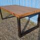 Industrial teak and metal table