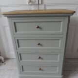 Louis Philippe style chest of drawers, 4 drawers in verdigris