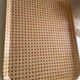 70s tray in fiberglass imitation rattan