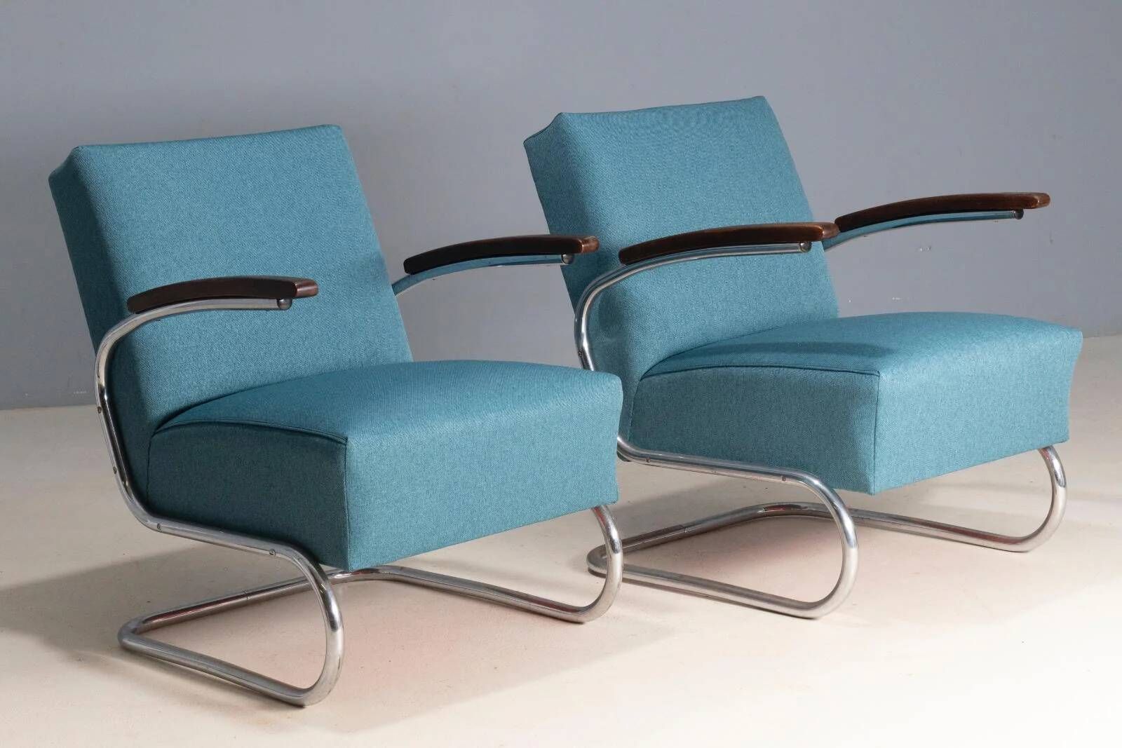 Armchairs set, mid-century, S 411 model, 1950s