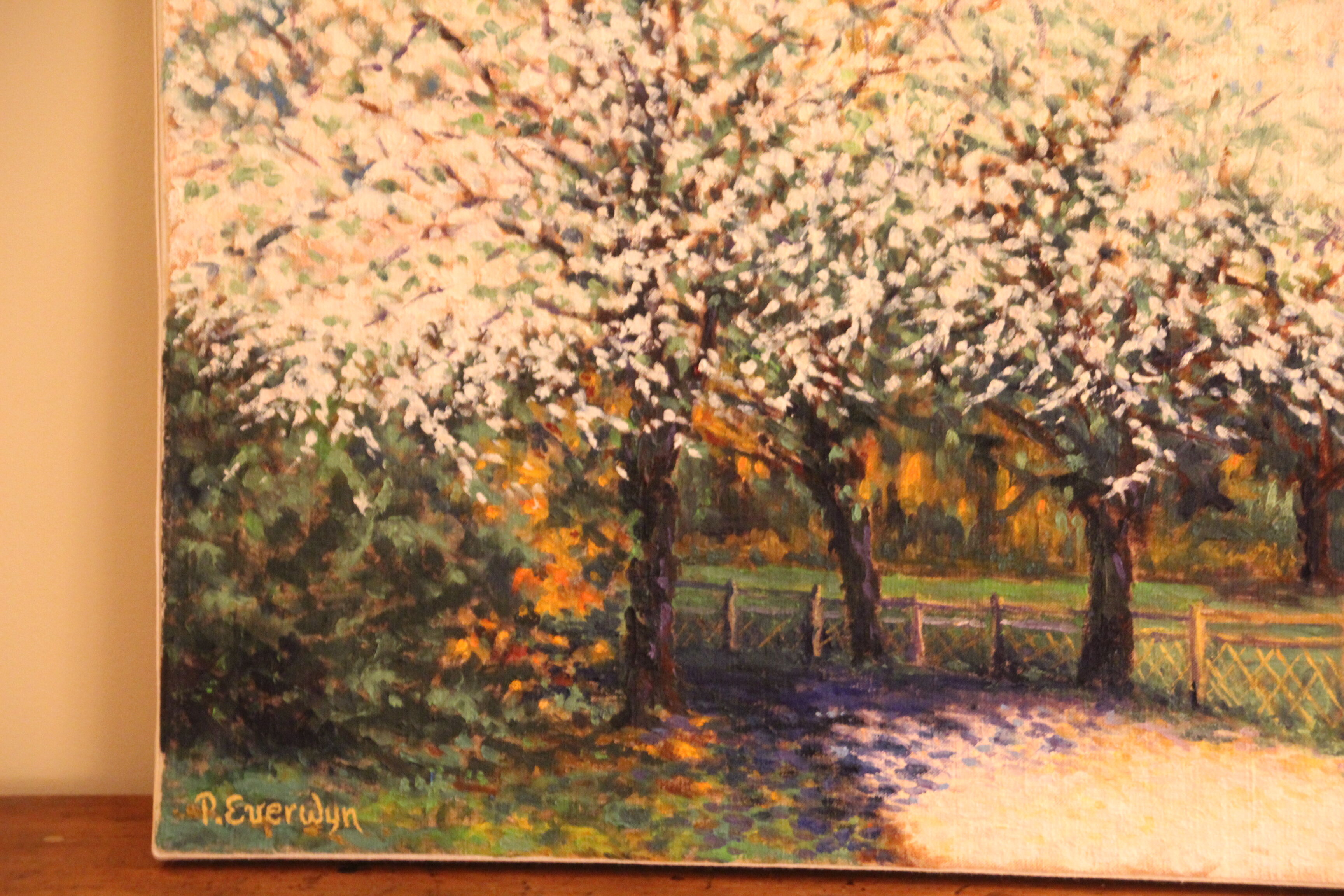Huile sur toile impressionniste, Tableau sakura japonais
