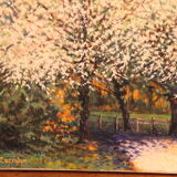 Huile sur toile impressionniste, Tableau sakura japonais