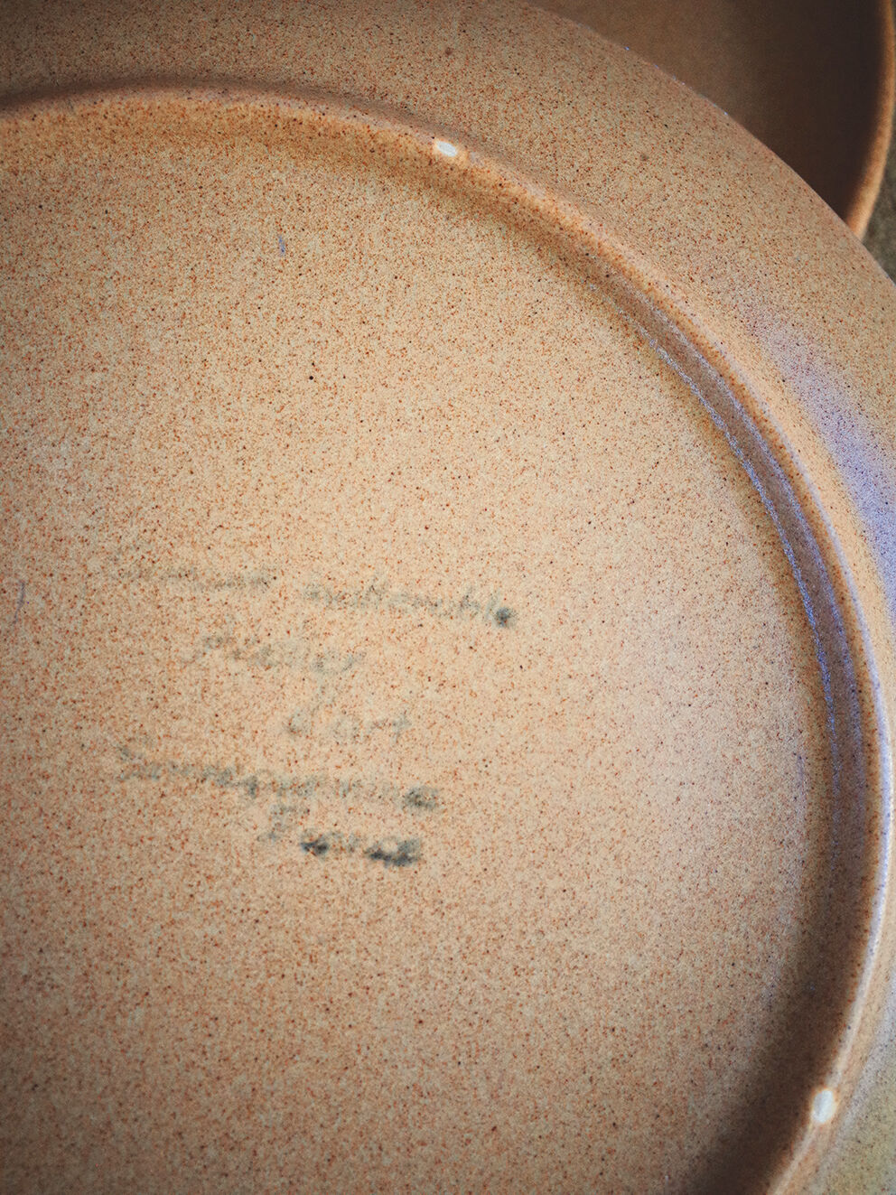 Set of 4 plates in sandstone Sarreguemines pink beige