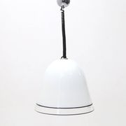 Plafonnier en verre blanc avec bords noirs, années 1970