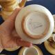Coffee service 10 people Longchamp ceramic ceramic vintage cracked