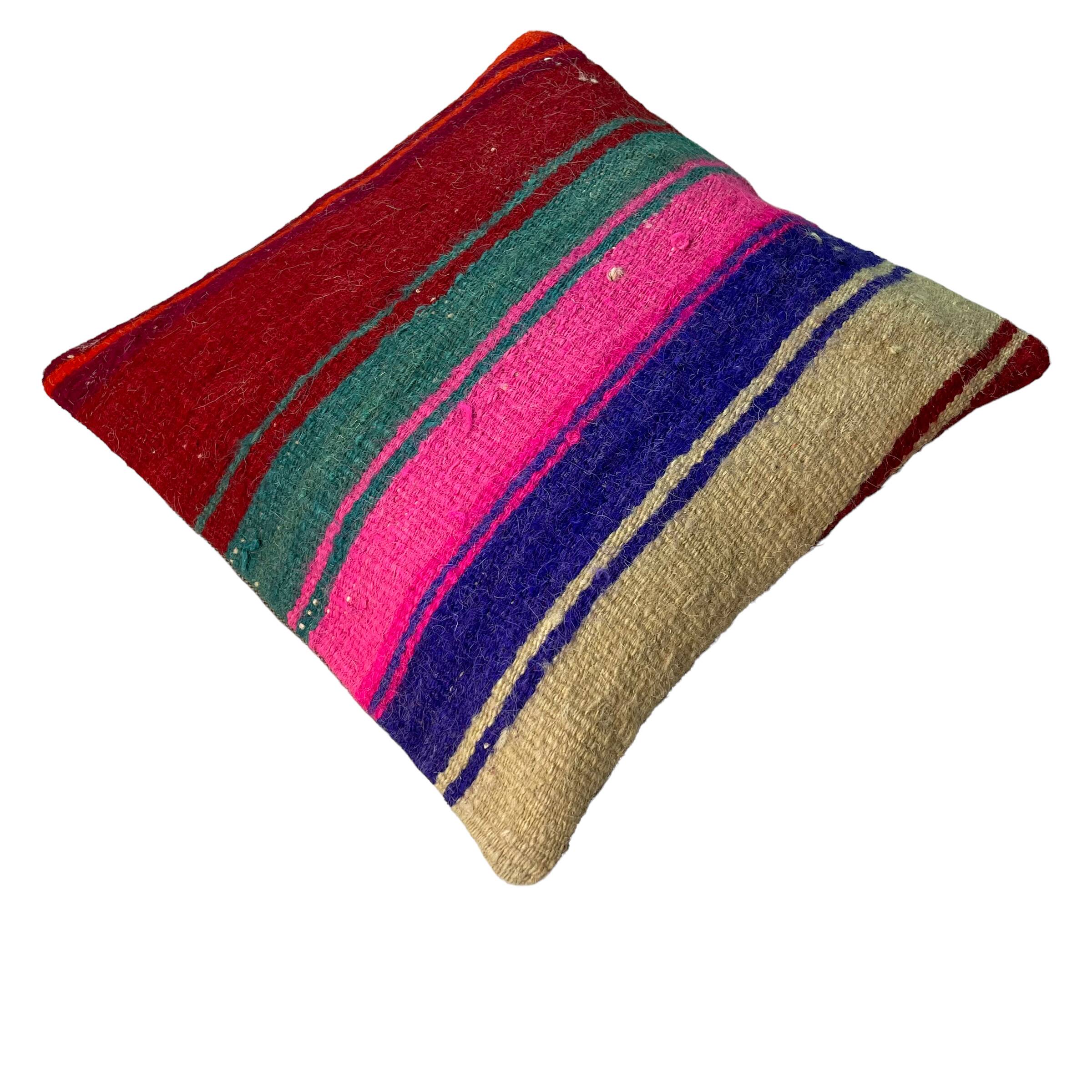 Vintage turkish kilim cushion cover , 40 x 40 cm