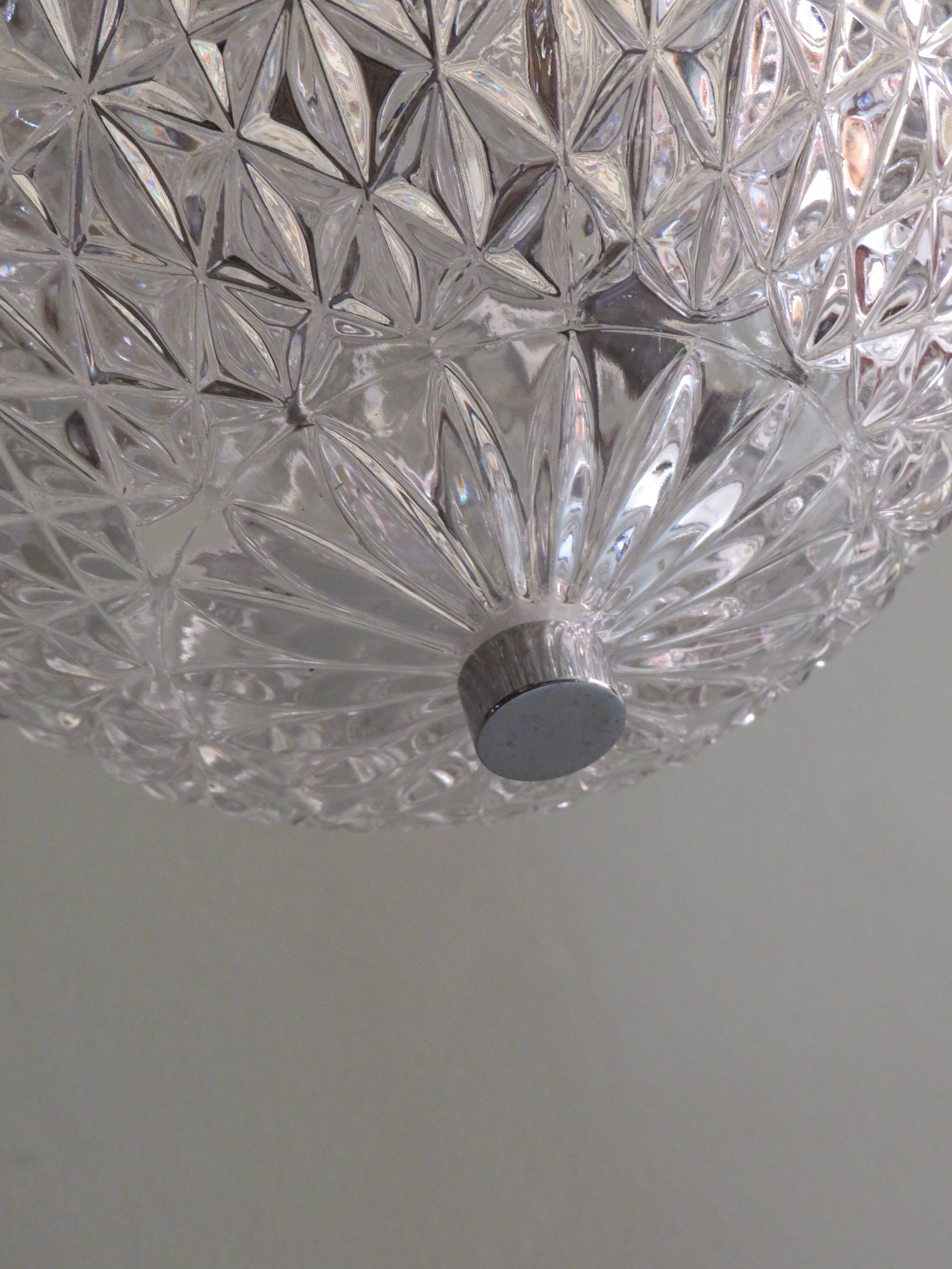 Spherical suspension in cut glass, Belgium 1960-1970
