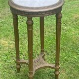 harness or small side table Louis XVI style, marble top - H 77 cm