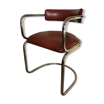Swiss design chrome tube armchair 1970