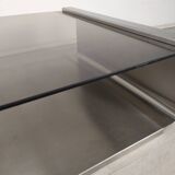 Stainless steel coffee table design Roche Bobois