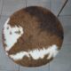 Chaise + pouf moumoute orange vache brun blanc vintage