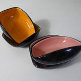 4 vintage ceramic bowls with free-form design