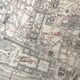Old cardboard map of Paris - 1st and 2nd Arrondissement