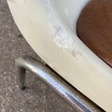 Suite of 4 chairs Design of Showroom Allibert 1970 Vintage faux metal and plastic shell