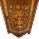 Buffet d'encoignure décor marqueté au vase fleuri de style Louis XVI
