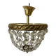 Basket ceiling light with tassels and brass
