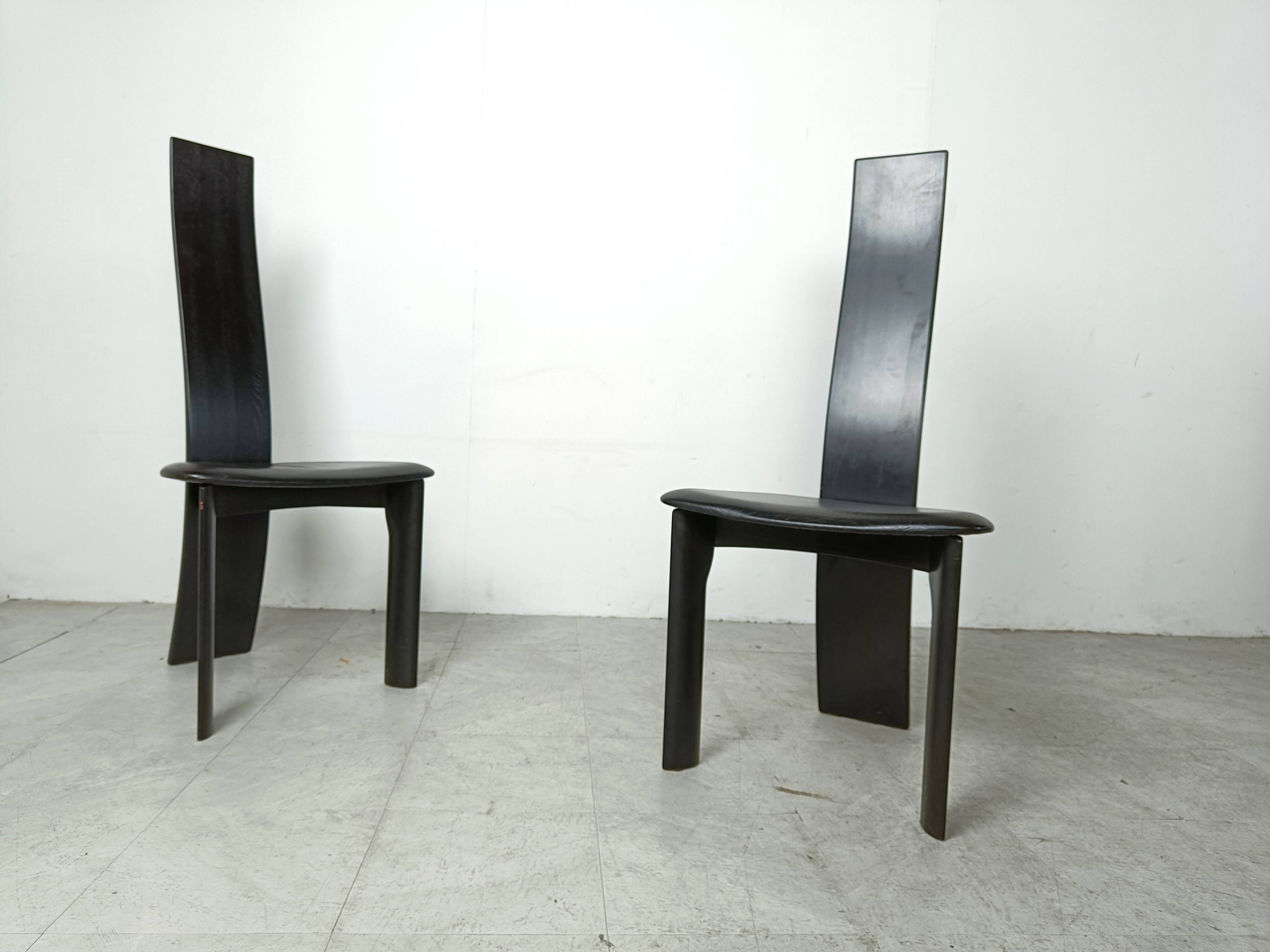 Set of 8 dining chairs by Rob & Dries van den Berghe, 1980s - set of 8