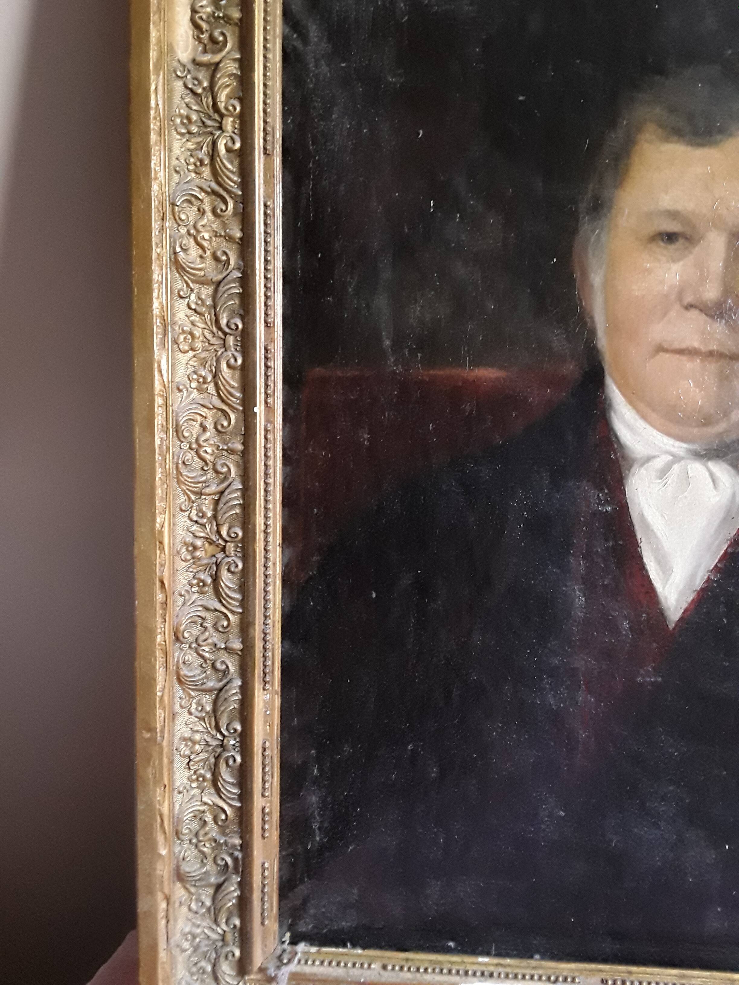 Large oil on canvas notable man 19th century