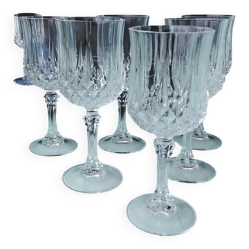 6 verres à pied en cristal