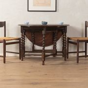 Table à rabats antique des années 1920, en chêne massif
